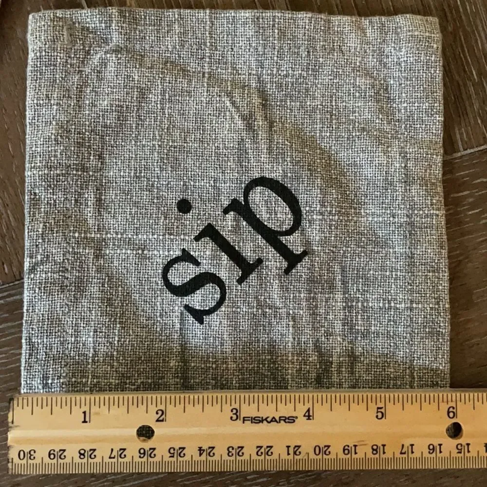 Gray and Cream Cotton Linen Sip and Eat Napkins Farmhouse Set of 8